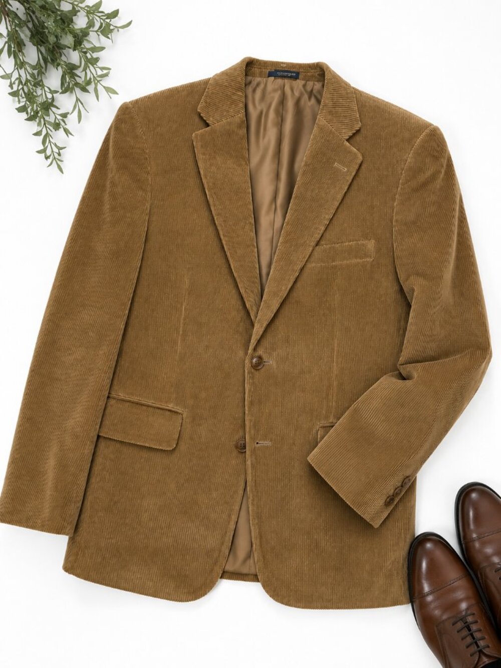 Meeting Street Mens 40S Brown Corduroy Blazer Sport Coat Classic 100% Cotton